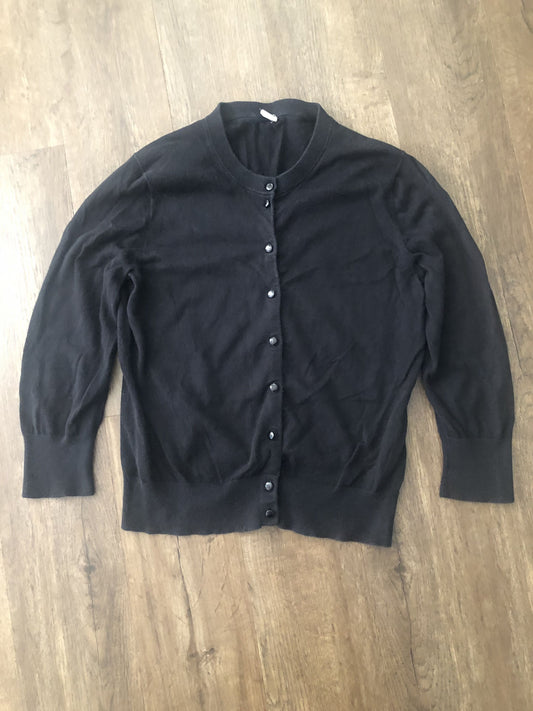 #124 J. Crew Women's Black Cardigan Size M