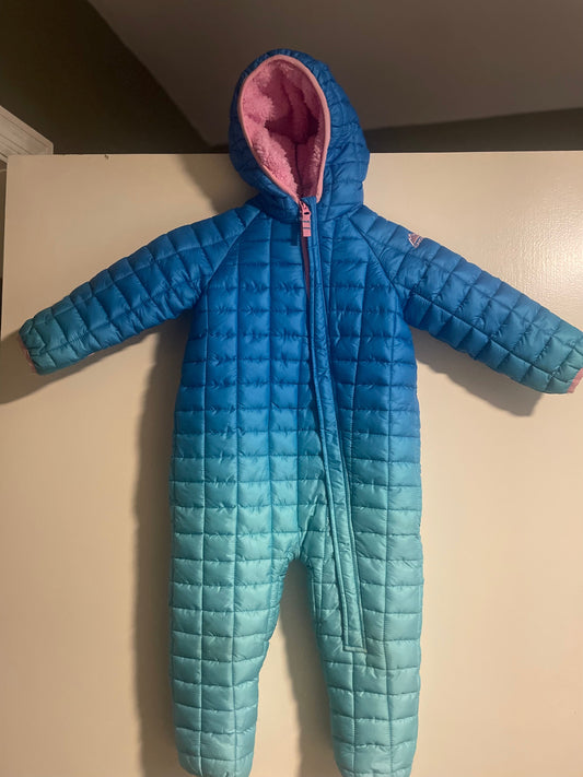 #177 Snozu 24 Month Blue and Pink Lined Girl's Snowsuit (runs big)
