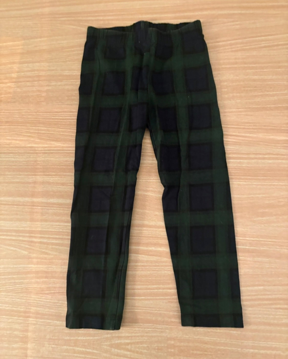 Seller 196 Navy and Green Girls Holiday Plaid Legging and Top outfit 4T