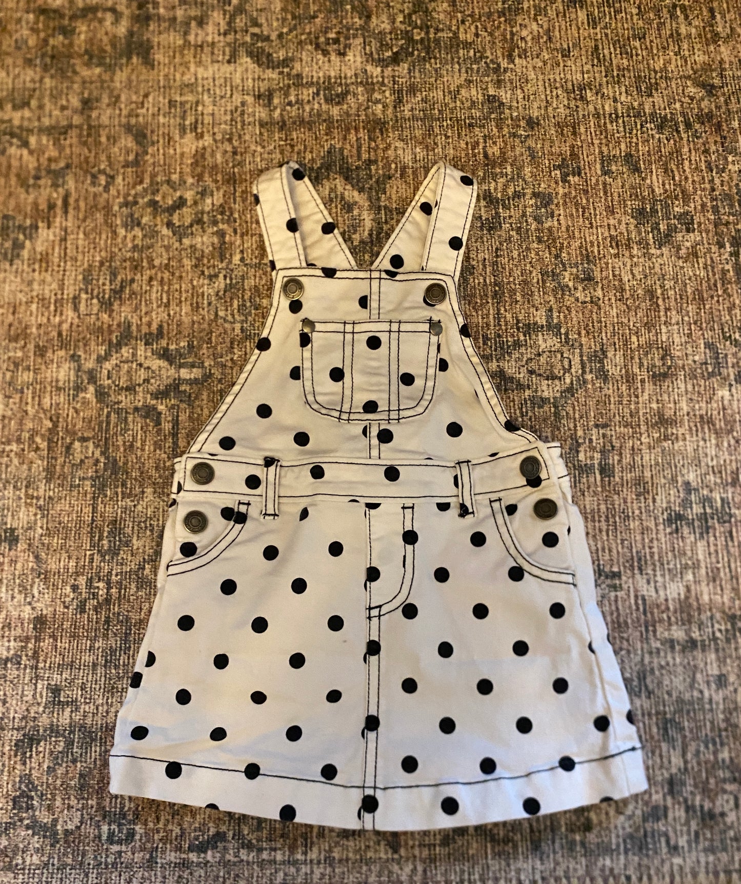 #41 carters 18 month girls white and black polka dot jumper