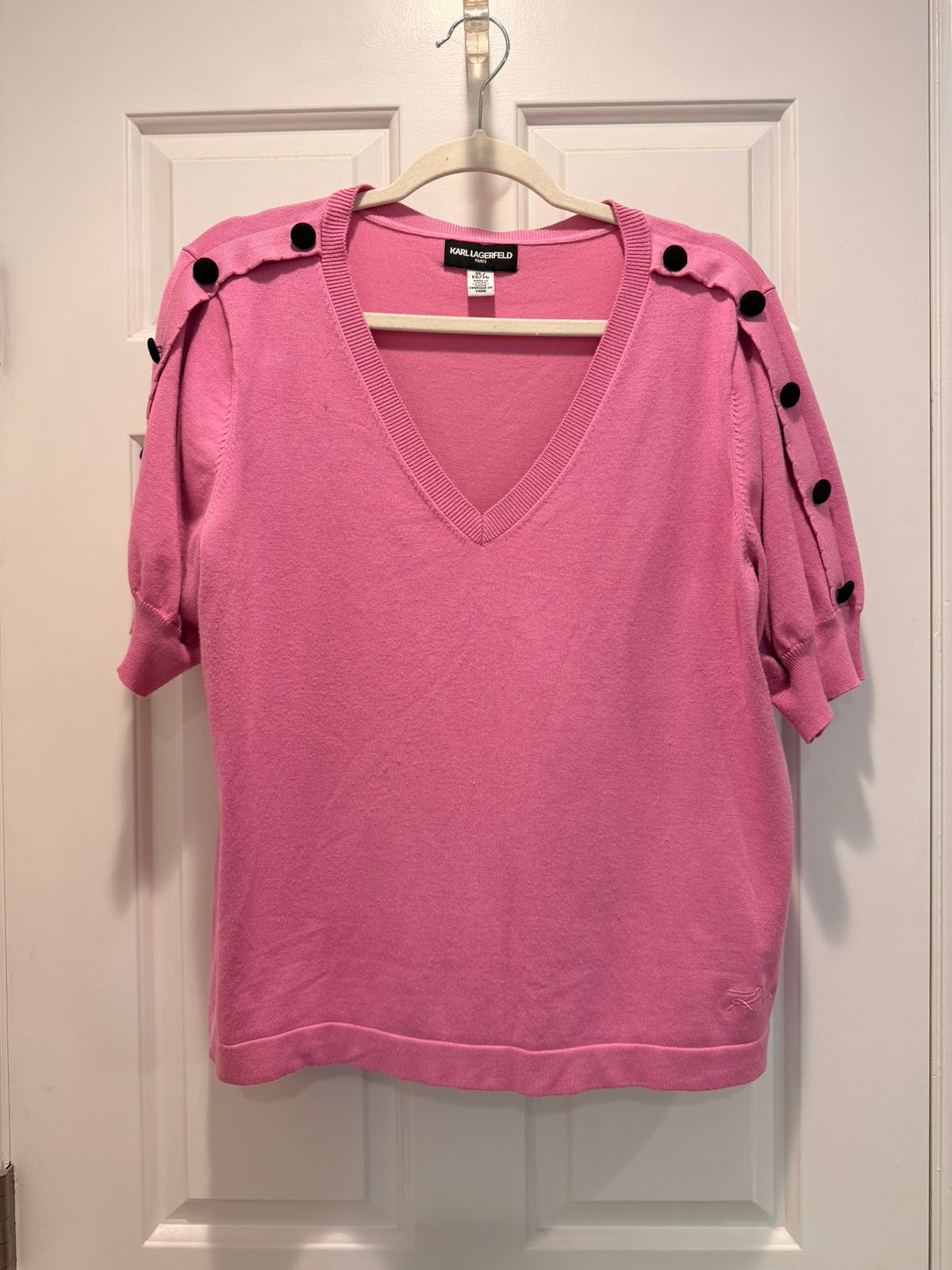#85 Karl Lagerfeld Pink Sweater, Women's XL