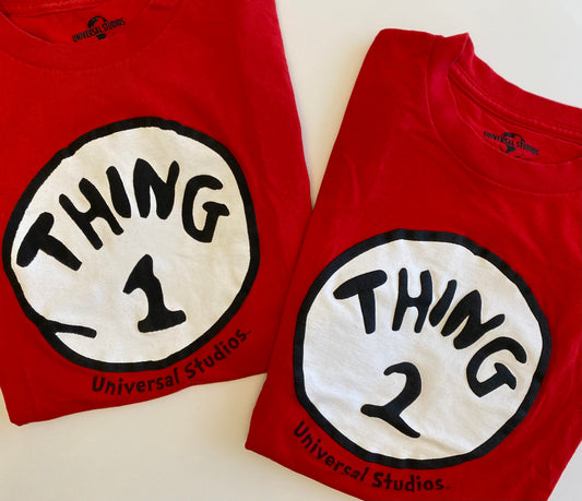 Universal Studios Thing 1 and 2 Tee shirts Sizes S and XS