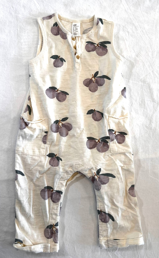 #30 H&M Light Cotton Plum Jumpsuit - EUC - 18M