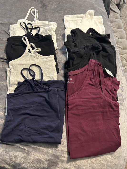 #27 Motherhood Maternity solid layering tanks (size M)