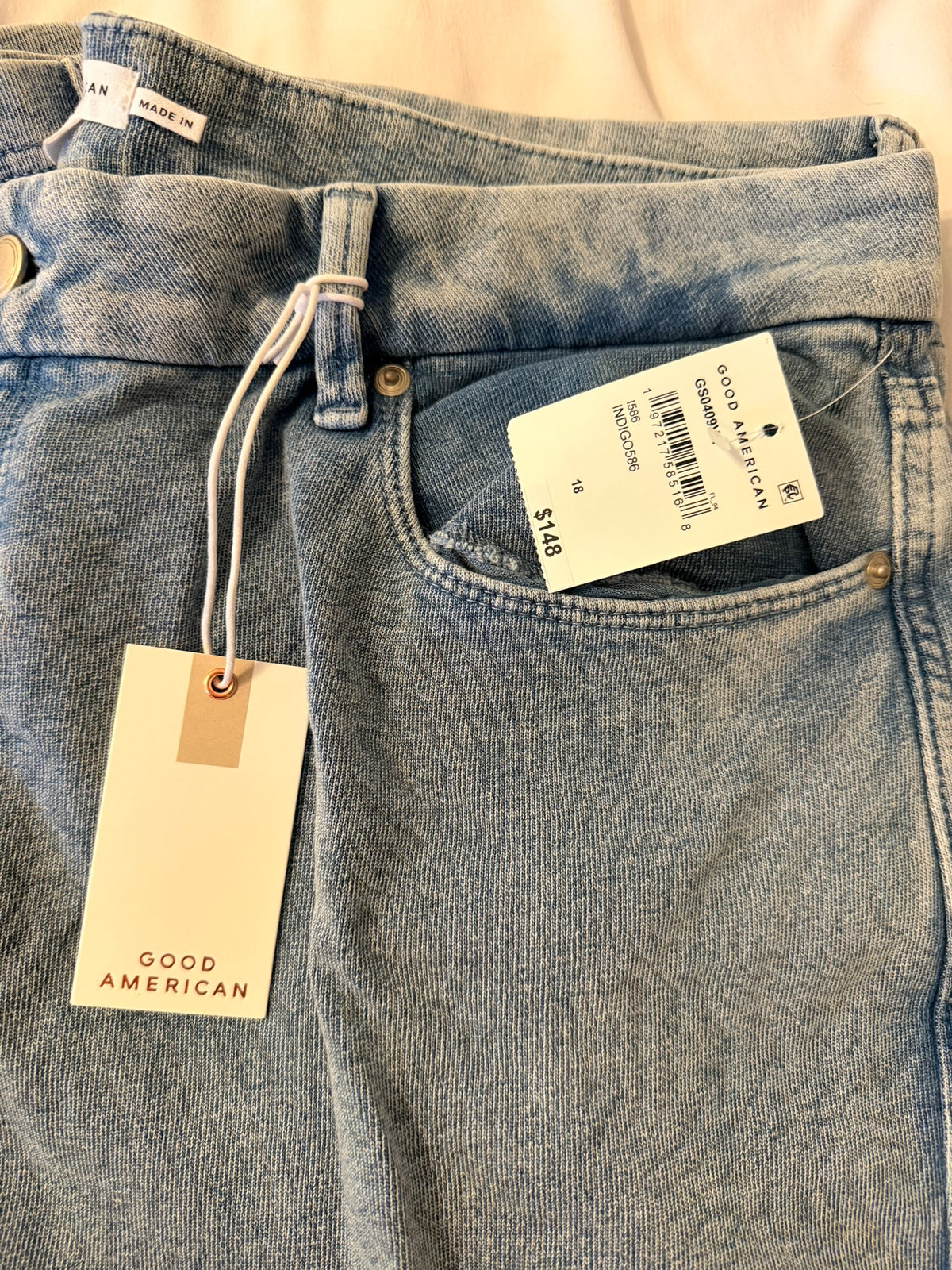 #85 NWT Good American Jeanius Good Skate Sweatpants Sz 18, Women's XL