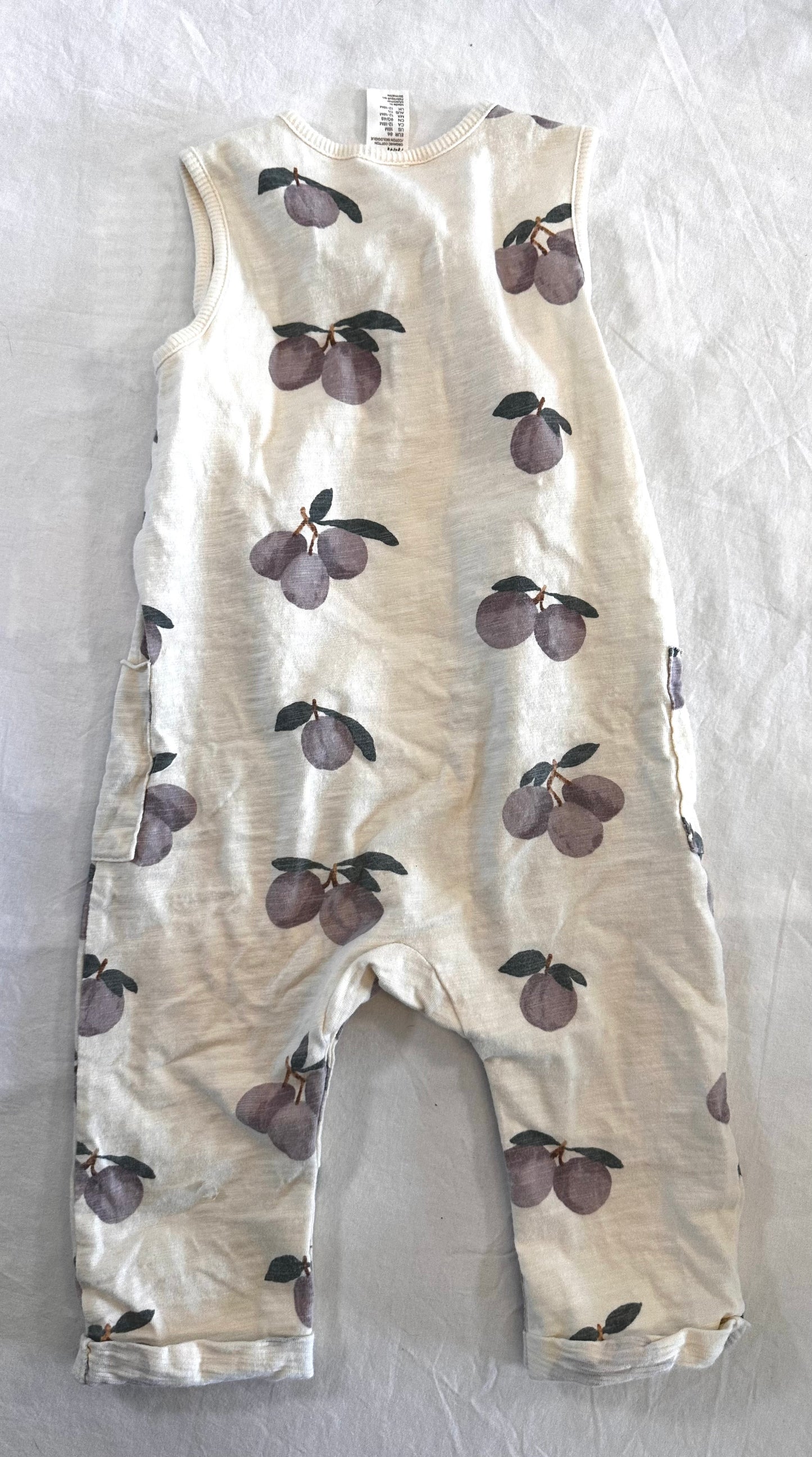 #30 H&M Light Cotton Plum Jumpsuit - EUC - 18M