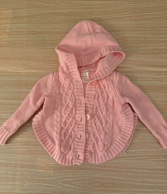 Seller 196 Baby Girl Pink Hooded Joe Fresh Cardigan 12-18 Months