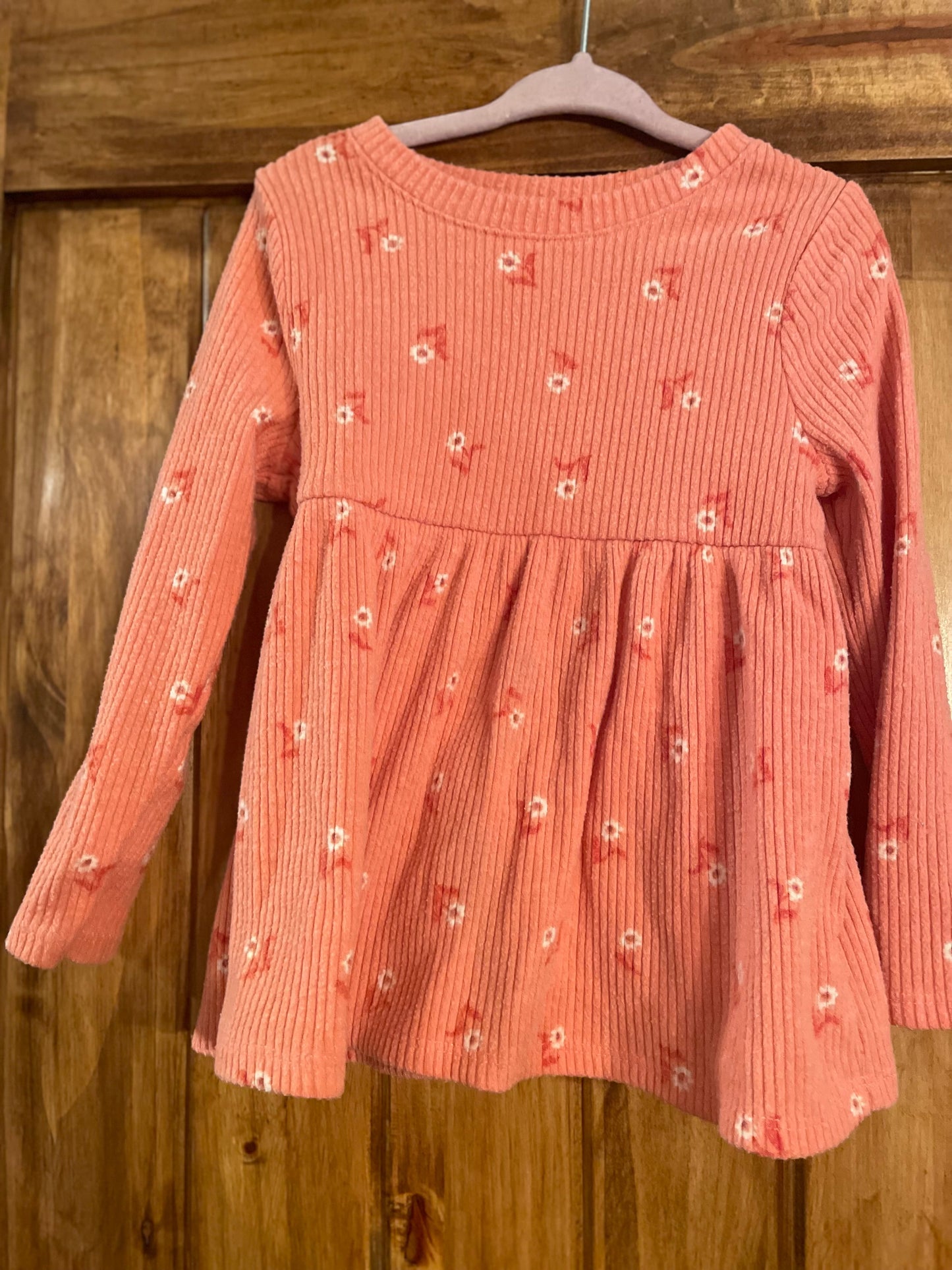 #177 Cat and Jack Girl's Coral Floral Shirt 4T