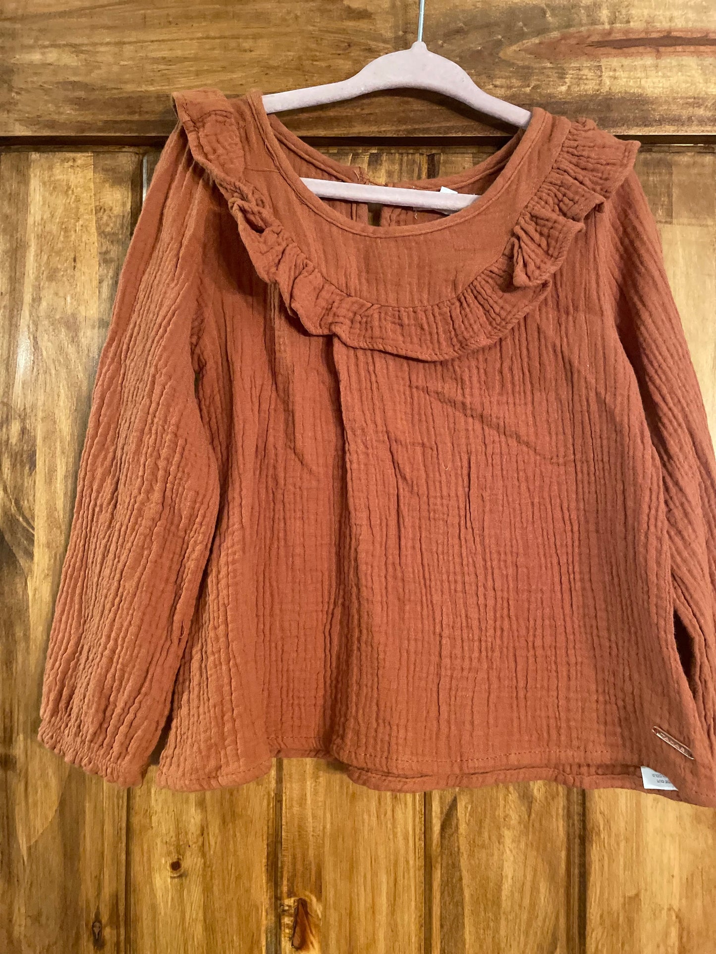 #177 Tahari Orange Girls Shirt 4T