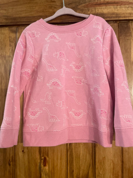 #177 Cat and Jack Pink Girls Dino Sweatshirt 4T
