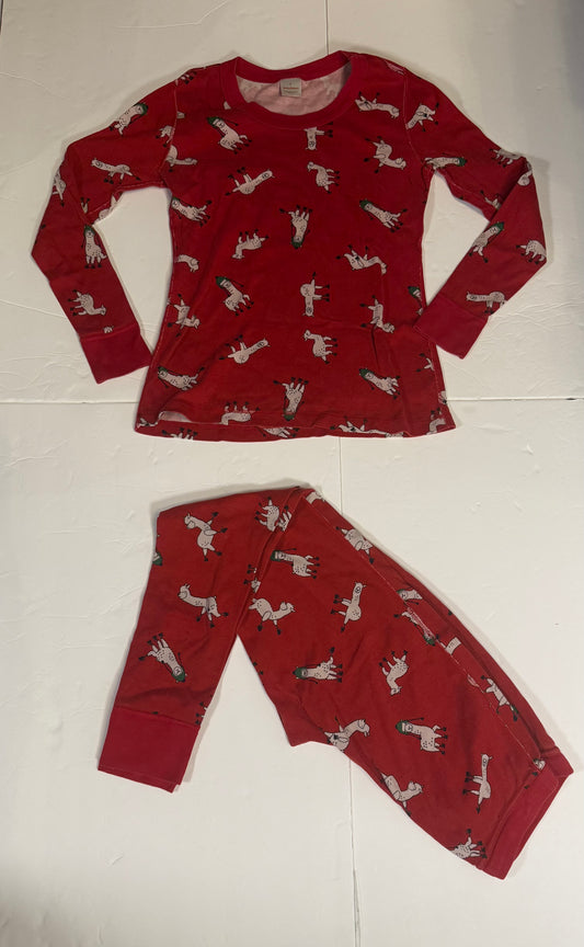 #141 unisex men/womens medium Hanna Andersson holiday Christmas llama pajamas Dad. Wtch in large  Kid match in size 4