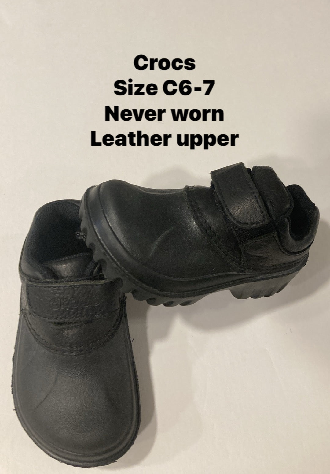 #1-Leather Upper Crocs size 6/7 Never Worn