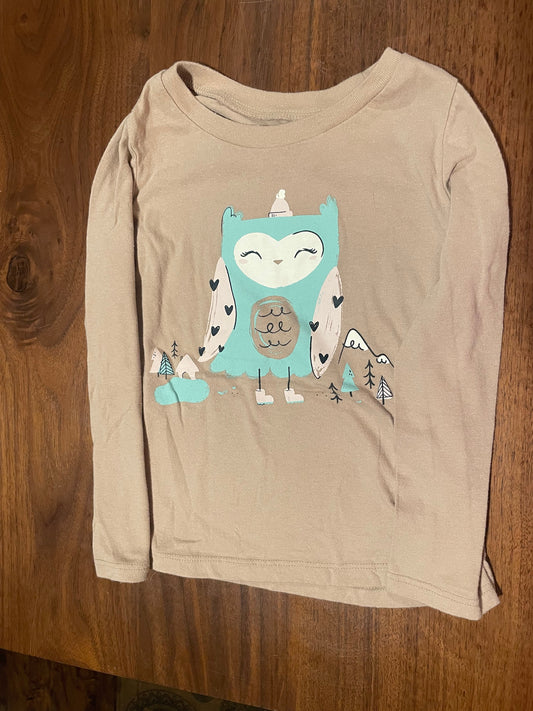 #177 Carter's Girls Owl Shirt 4T