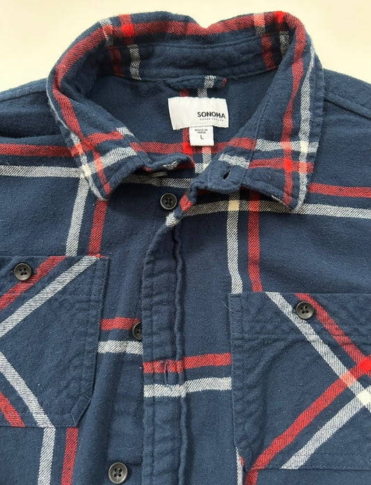 #200 Boys Youth Large Sonoma fleece plaid shirt