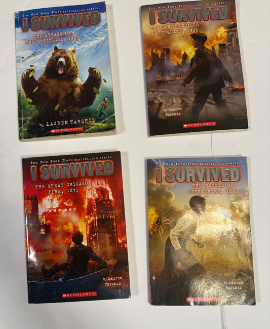 #141 Set of I survived novels -San Fran earthquake, grizzlies, Gettysburg, and great Chicago fire