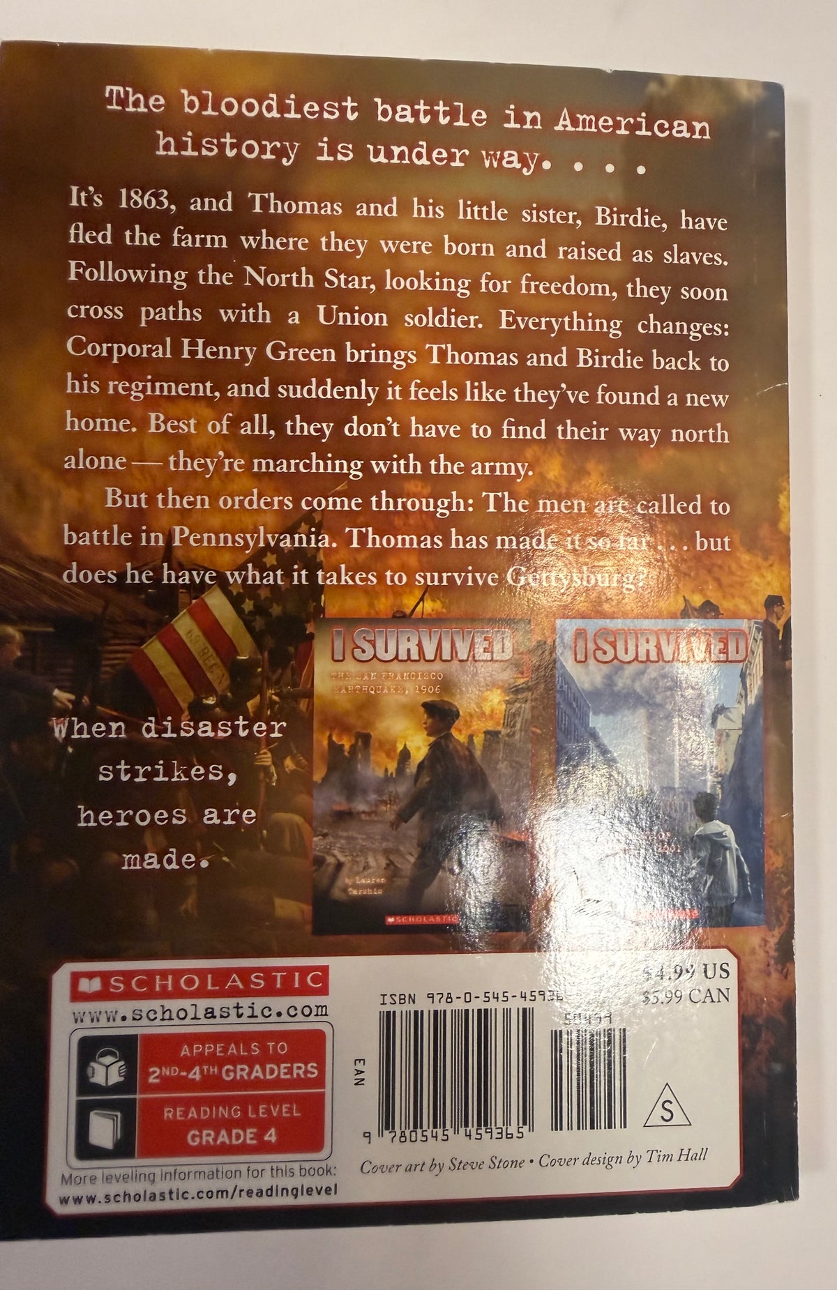 #141 Set of I survived novels -San Fran earthquake, grizzlies, Gettysburg, and great Chicago fire