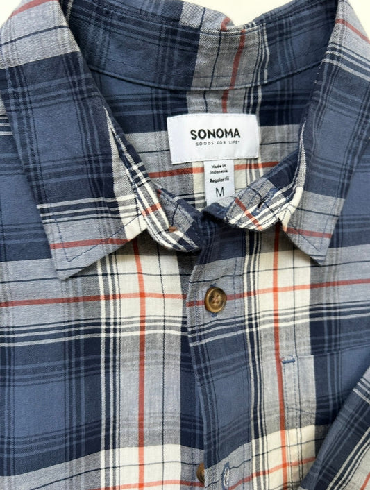 #200 Boys Size Youth Medium Sonoma plaid button down