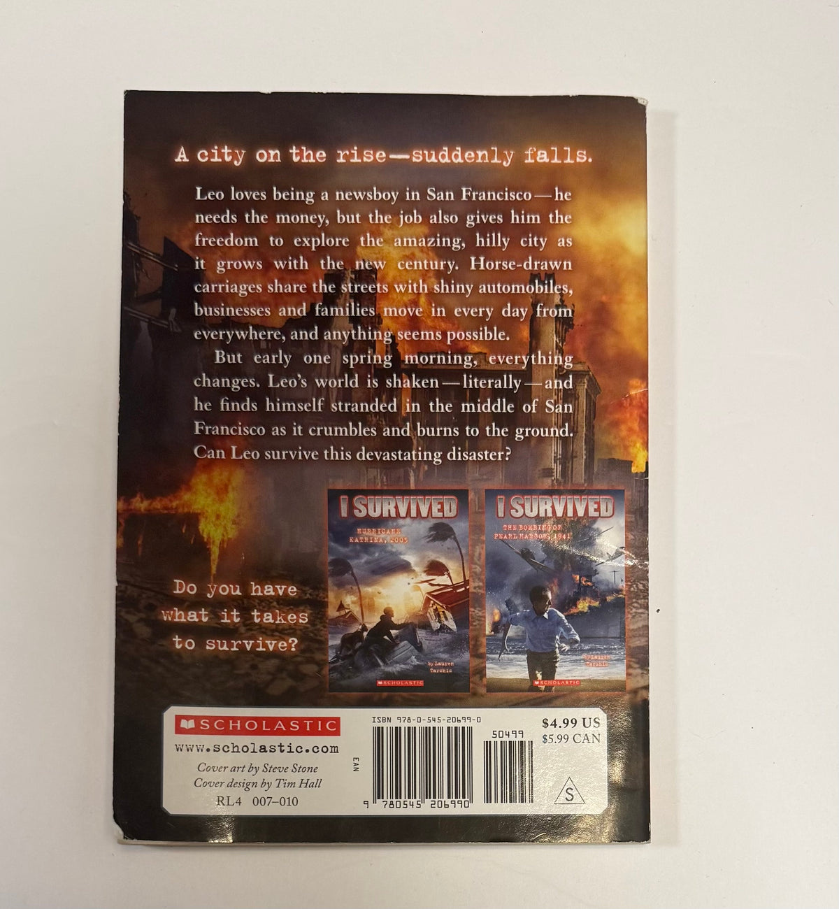 #141 Set of I survived novels -San Fran earthquake, grizzlies, Gettysburg, and great Chicago fire