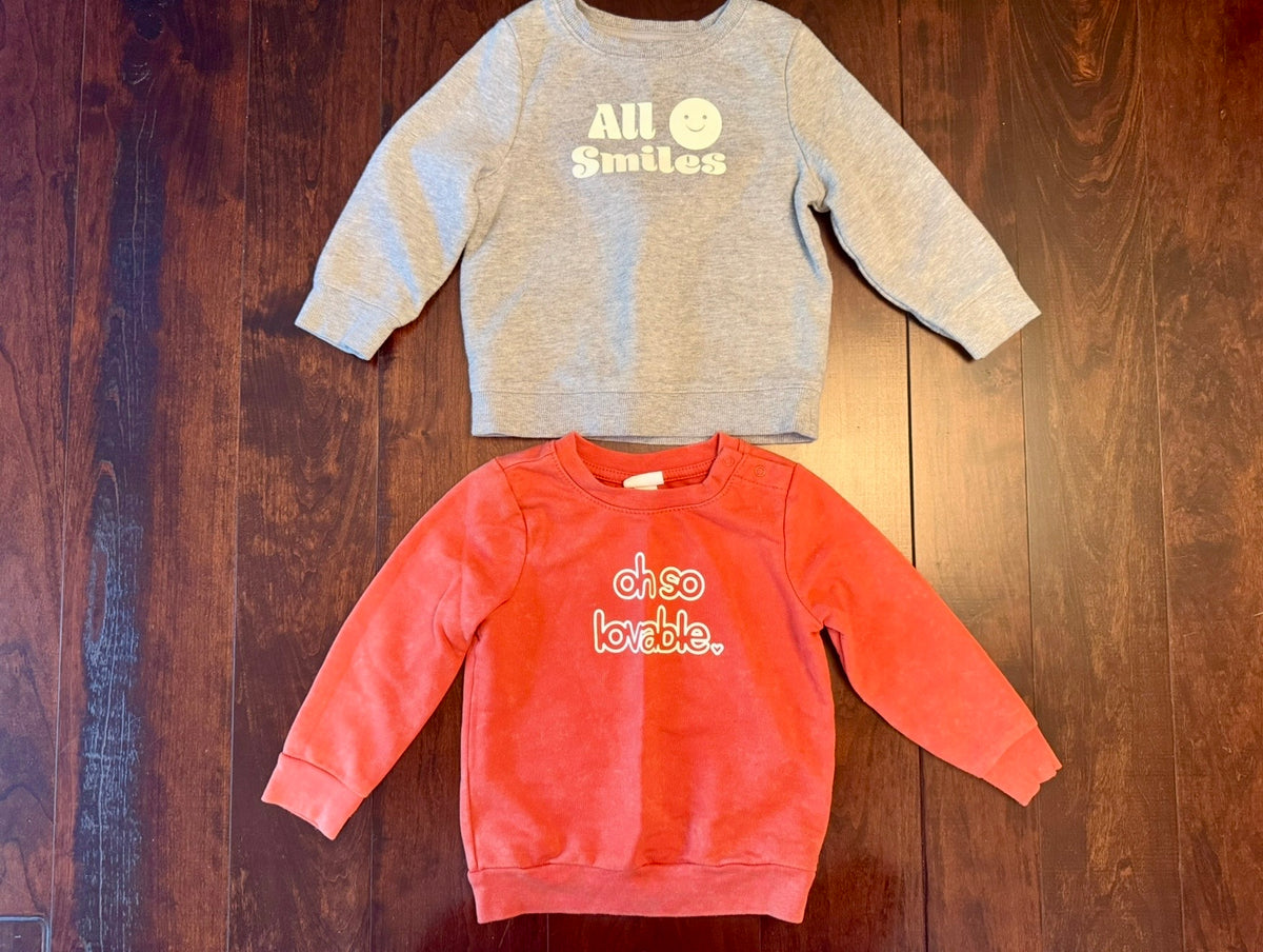 #28 Cat & Jack Crew Neck Bundle - 18 Months