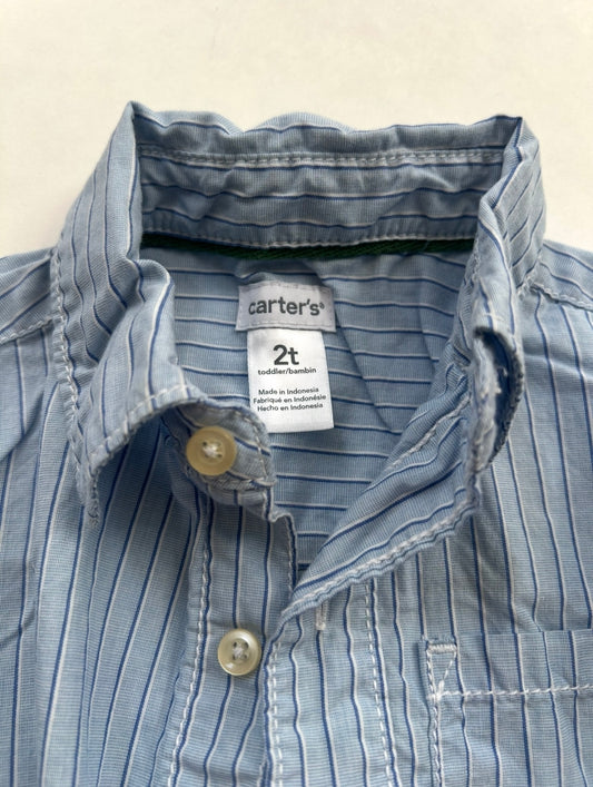#200 Boys 2T Carter light blue collared button down