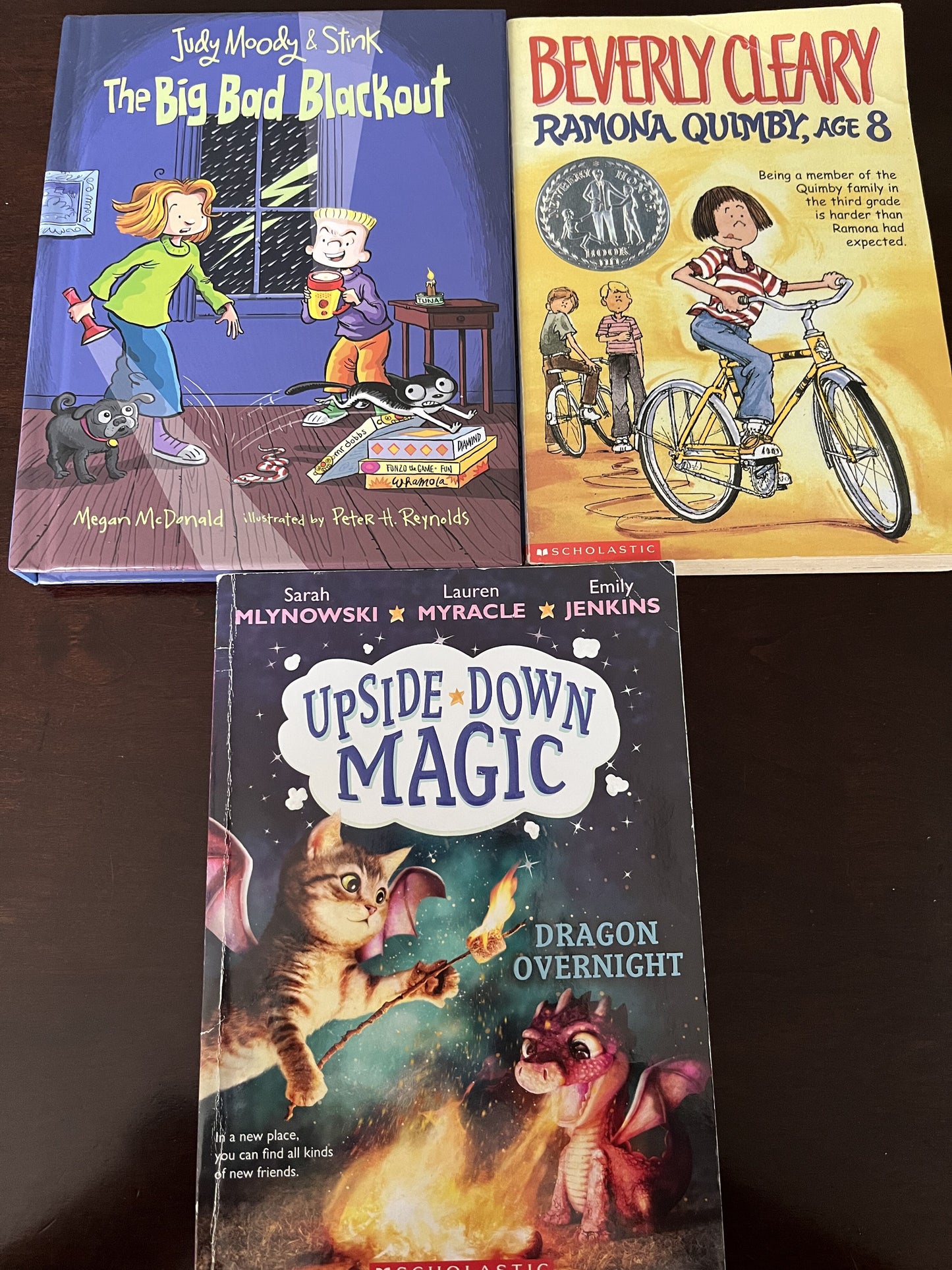 #124 Set of 3 Chapter Books - Judy Moody & Stink, Upside Down Magic & Beverly Cleary