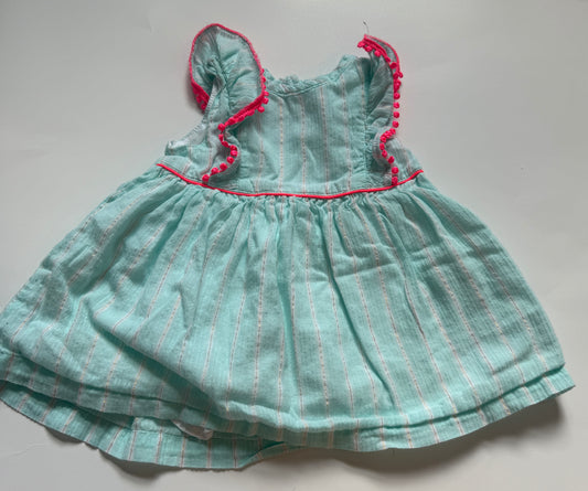 #116 Cherokee blue and pink dress girls 6-9 months
