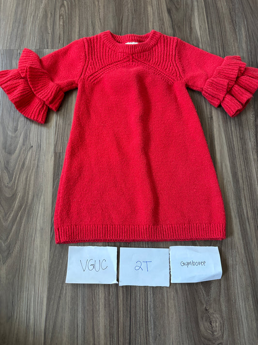 #138 - 2T - VGUC Gymboree - Red Sweater Dress - PU 45236