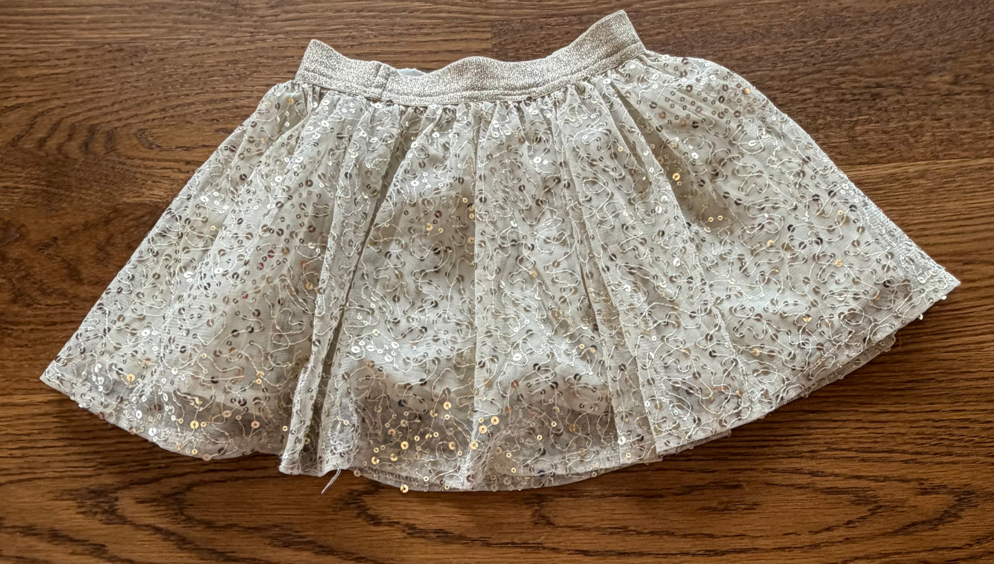 52 - Girls 4T OshKosh Bigosh Gold Sparkle Skirt