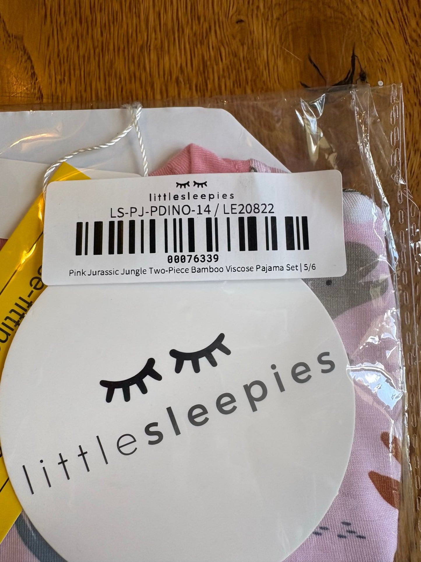Seller 98 Girls 5/6 Little Sleepies Pink Jurassic Jungle Bamboo Pajamas New with Tags