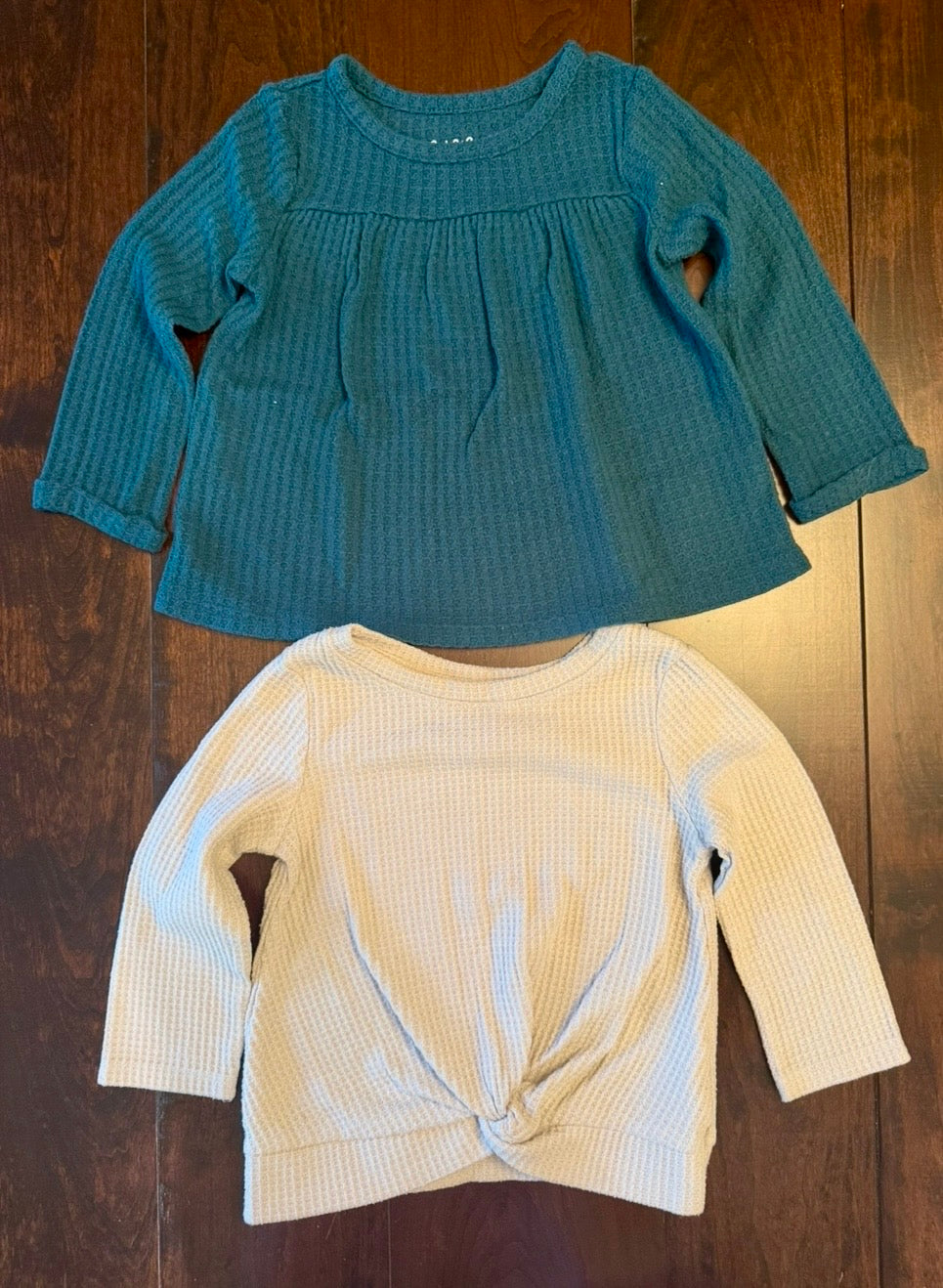 #28 Cat & Jack Waffle Knit Shirt Bundle - Girls Size 18 Months