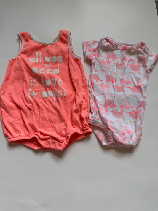 REDUCED #116 onesie bundle (2) girls 9 months