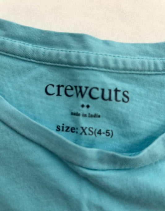 #200 Girls size XS 4/5 Crewcuts light blue snowflake sequins shirt
