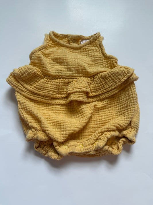 #116 Cat and Jack yellow romper girls 3-6 months