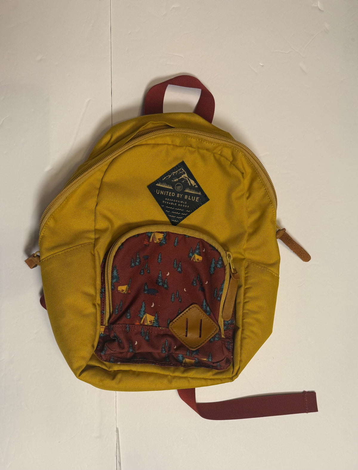 #141 Toddler Gold with Tents Backpack by United by Blue with Padded back