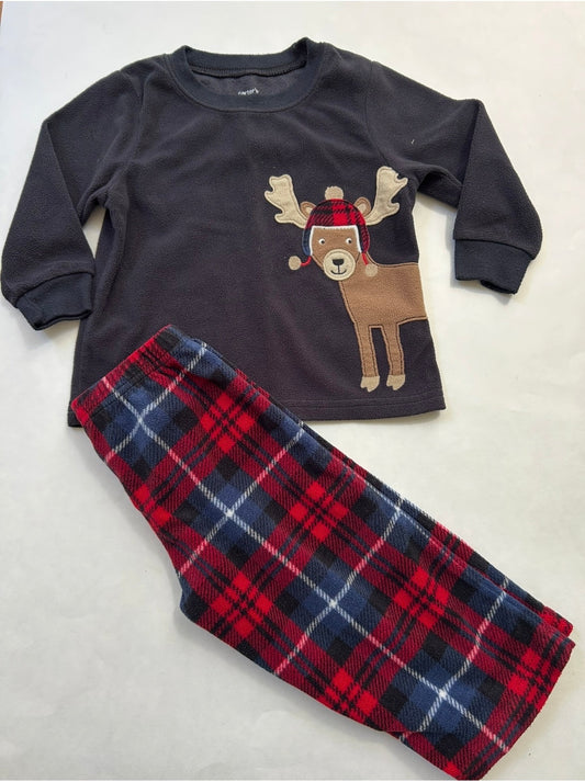 #200 Boys Size 18 months Carter fleece holiday 2 piece pajamas