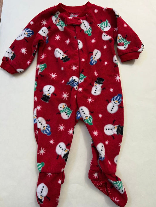 #200 Boys size 6-9m Children's Place Red Holiday Fleece PJs