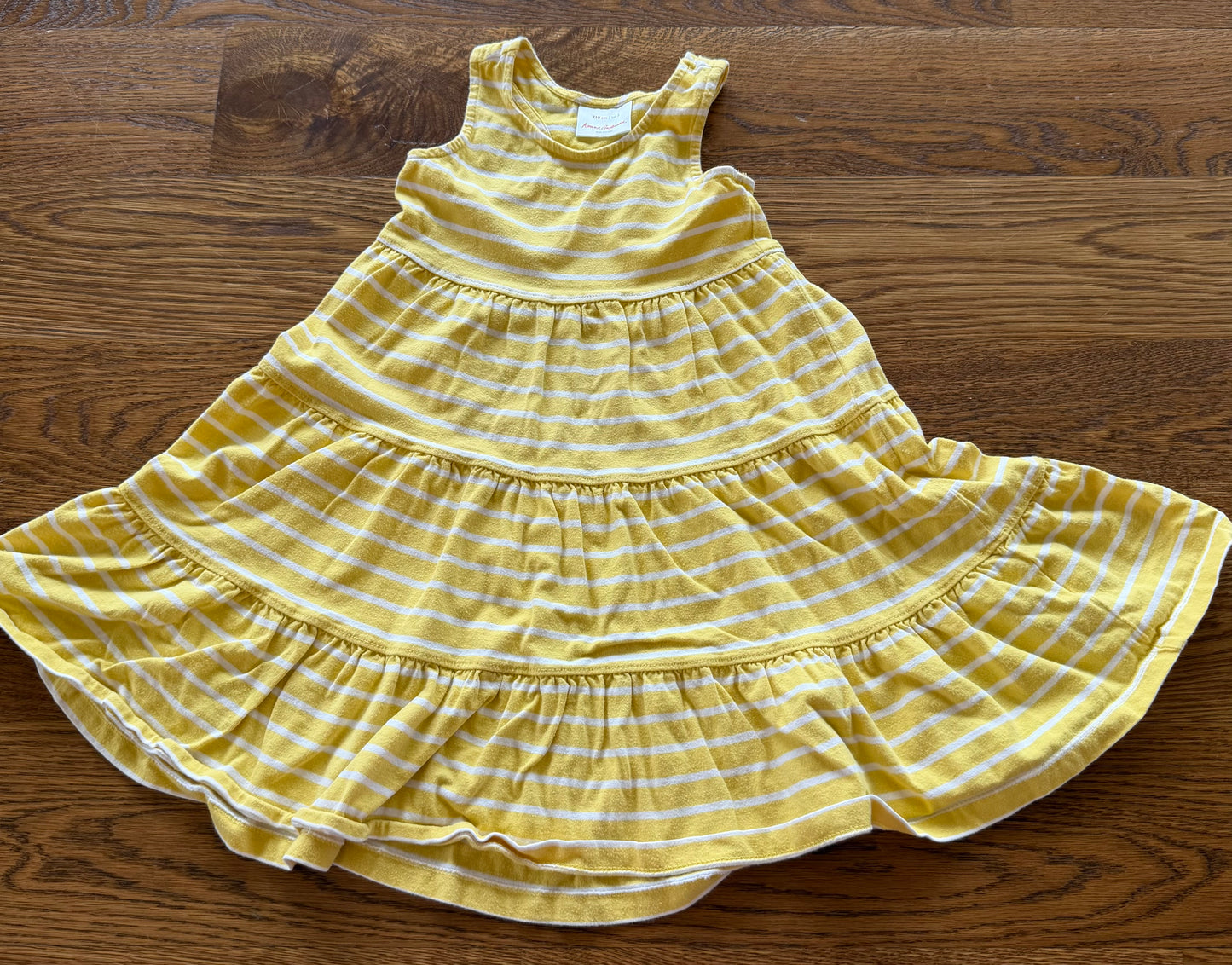 52 -  Girls 5 Hanna Andersson Yellow and White Striped Dress