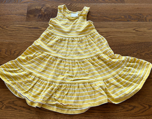 52 -  Girls 5 Hanna Andersson Yellow and White Striped Dress