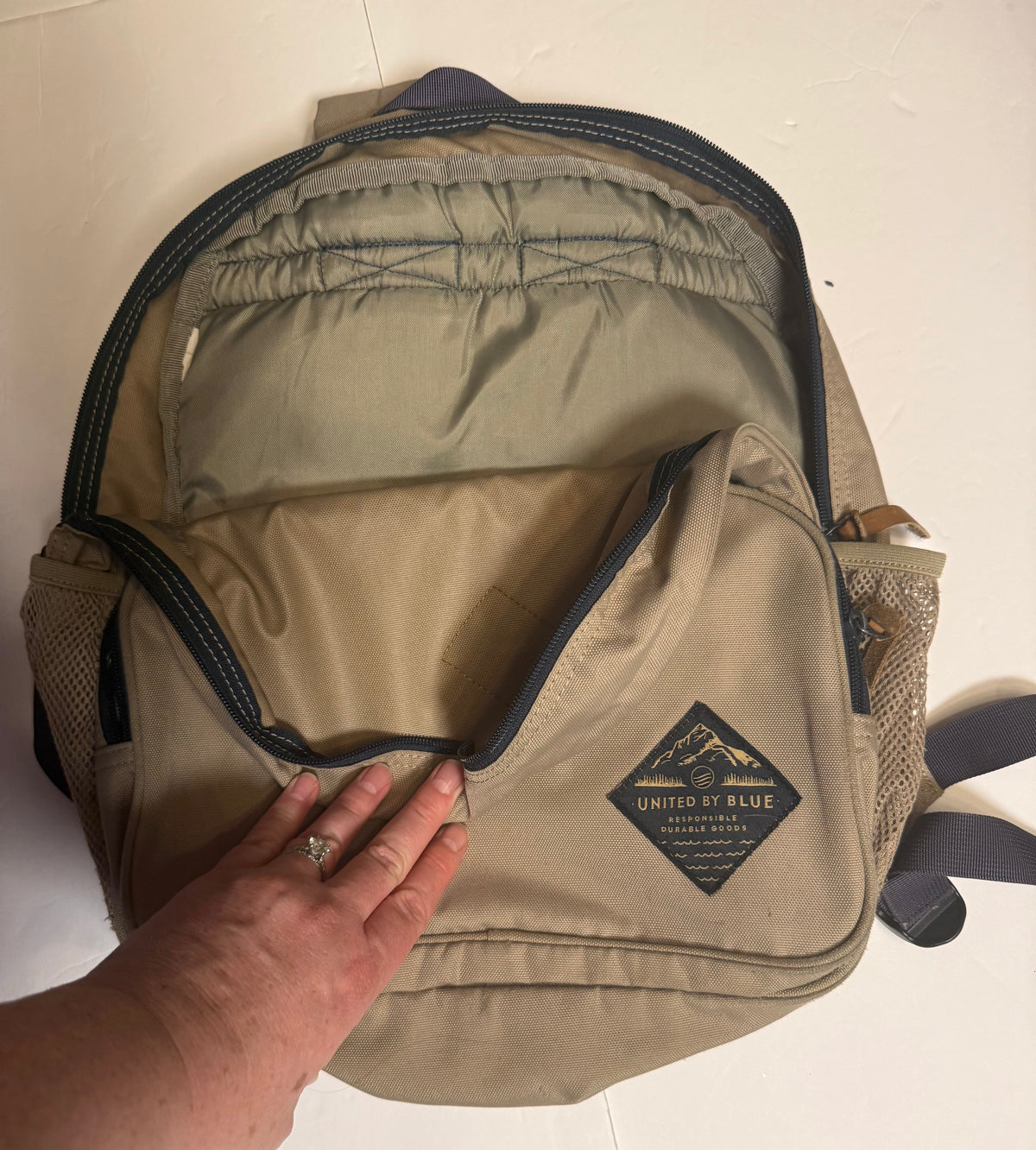 #141 Kids Khaki Backpack by United by Blue with Padded back
