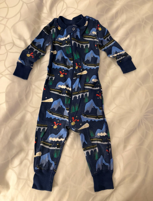#30 Boys Hanna Anderson polar express pj onesie, size 12-18 month