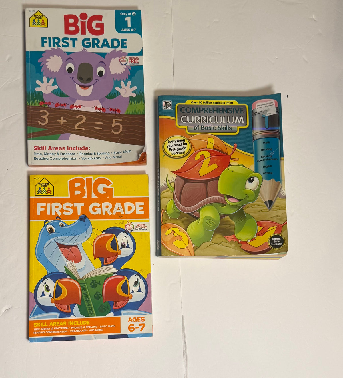 #141 First Grade Workbook Bundle - Less than 10 pages used in each BiG First Grade and First Grade Comprehensive Curriculum - Less than 30 pages used of 544