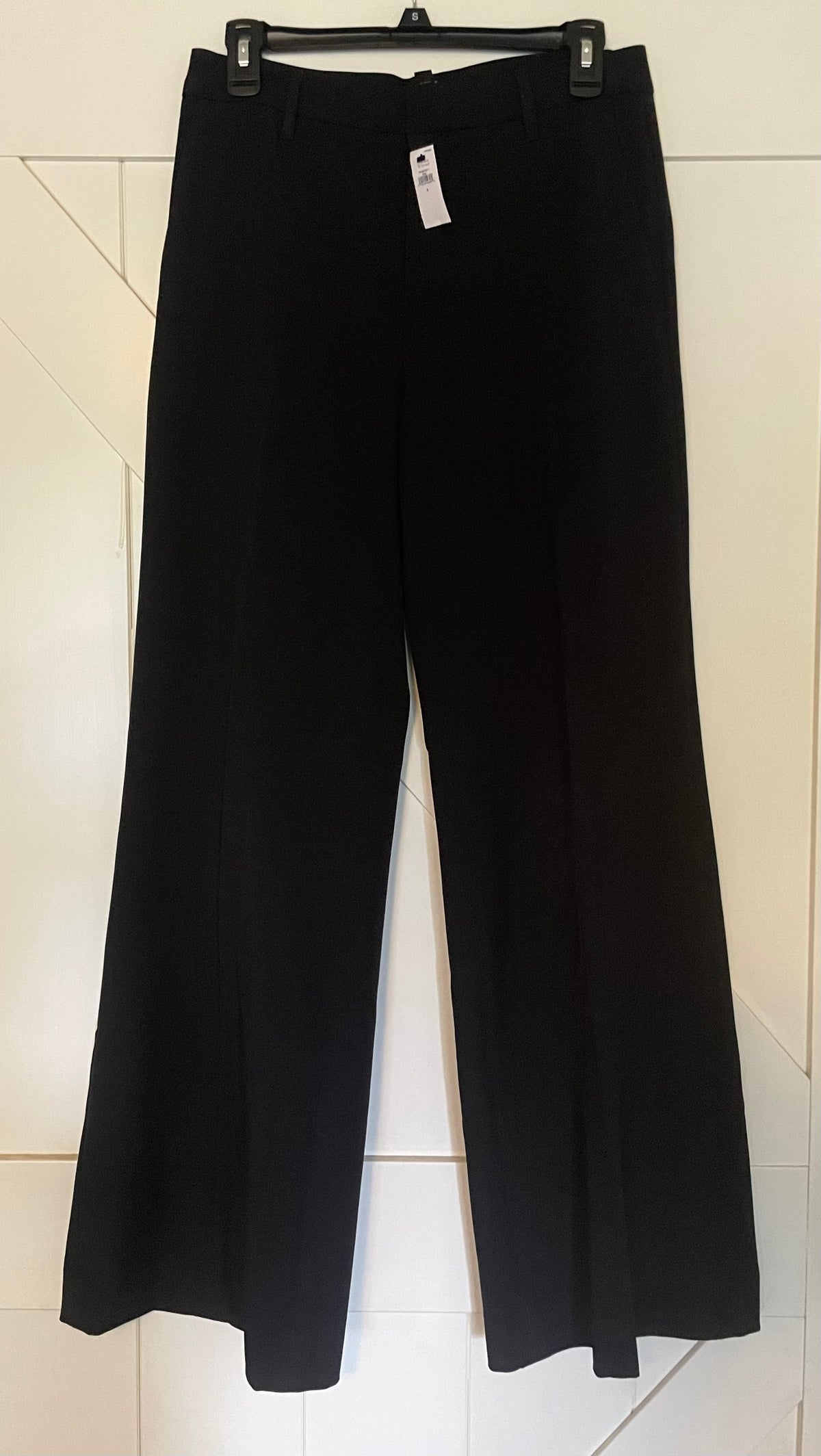 Seller #73 NWT Banana Republic Sculpted Stretch Wide Leg Trouser Pants Black Women’s Size 4L