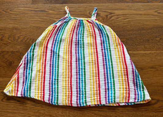 52 - Girls 3T Primary Rainbow Striped Dress