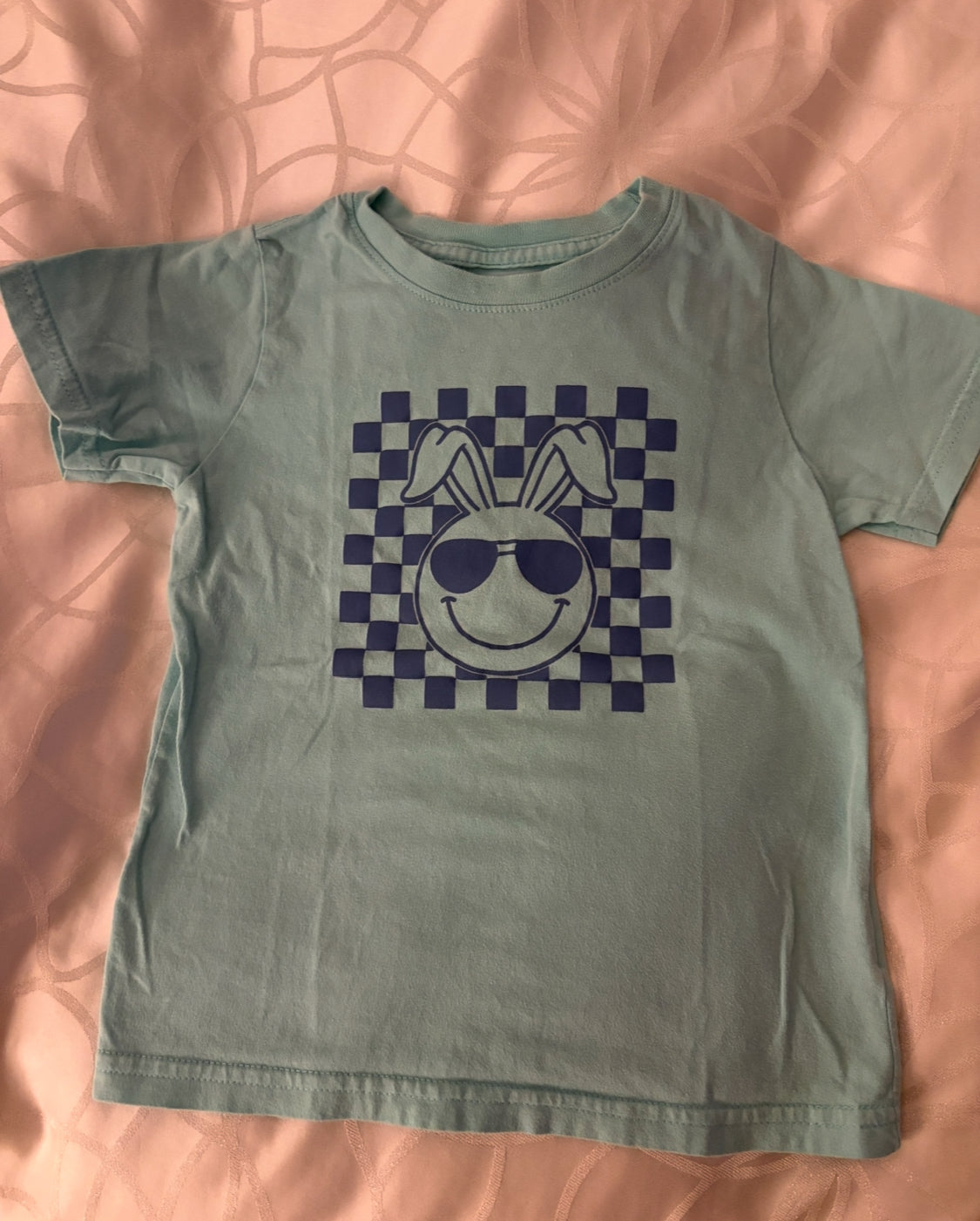 #30 Boys sweet wink light teal cool bunny t-shirt, size 3T