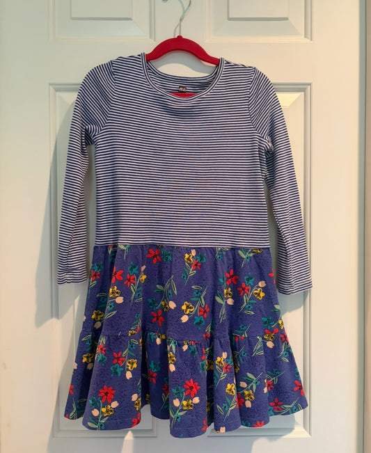 #30 Girls Tea Collection multi-color/blue long sleeve dress, size 8