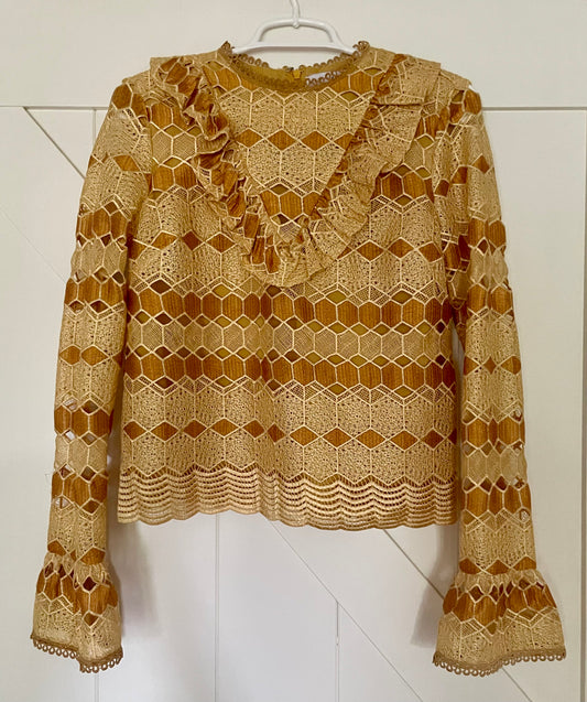 Seller #73 Anthropologie Gold Blouse Women’s XS