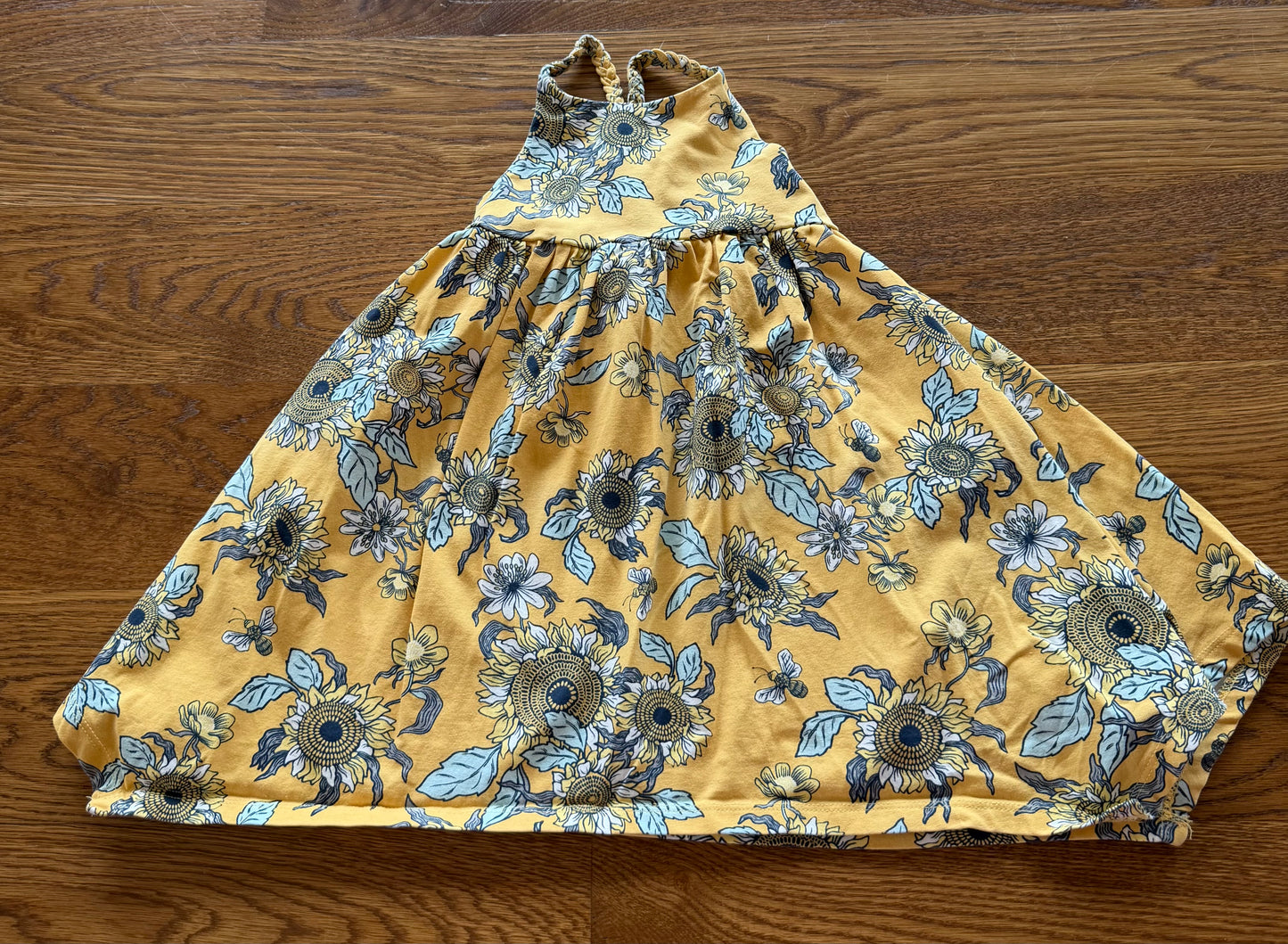 52 - Girls 3T Yellow Floral Dress
