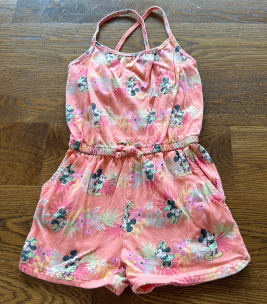 52 - Girls 4T Disney Mickey & Minnie Mouse Orange Romper