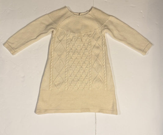 #141 Girls 3 (90) Like New Hanna Andersson Cream Sweater Dress