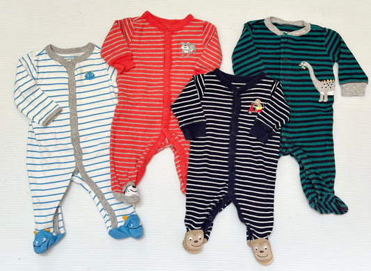 Seller #168 Carters Boy 3m Set of 4 Footed One Pieces